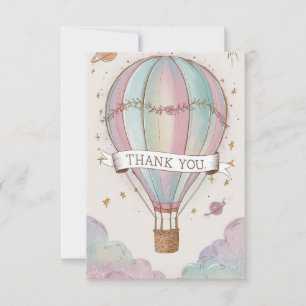Elegante wensen heteluchtballon bedankkaart