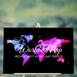Elegante Wereldkaart Reis Reisagent Acryl Bord
