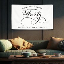 Elegante wervelende kalligrafie 40e verjaardagsfee