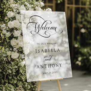Elegante wervelende kalligrafie bruiloft welkom Fr Acryl Bord