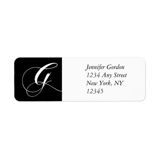 Elegante werveling Monogram G retour adres labels (Voorkant)