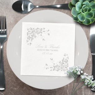 Elegante wervelingen bruiloft folie servetten