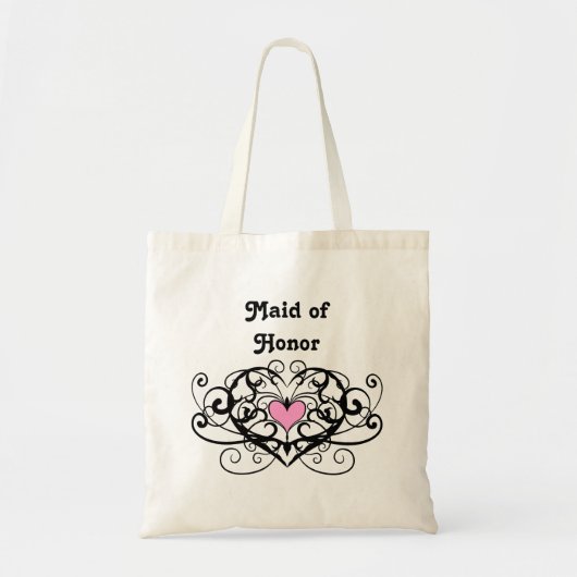 Elegante wervelingen en harten meid van eer tote bag (Voorkant)