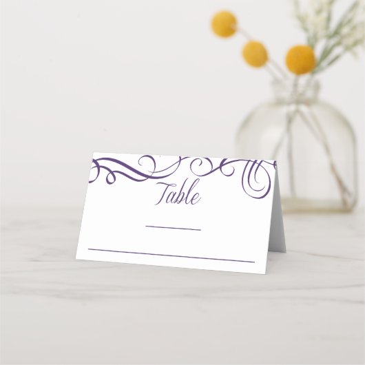 Elegante wervelingen plaats kaart Sjabloon (Voorkant)