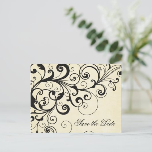 Elegante wervelingen slaan het datum aankondiging  (Staand voorkant)