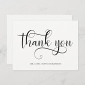 Elegante wervelingen | Zwart-wit bruiloft bedankt Briefkaart (Voorkant / Achterkant)