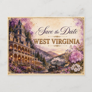 Elegante West Virginia Save the Date Trouw Uitnodi Briefkaart