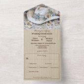 Elegante Westerne Boho bruiloft alles-in-één All In One Uitnodiging (Binnen)