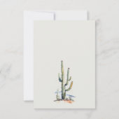 Elegante Westerne Cactus Desert Landscape Bruiloft RSVP Kaartje (Achterkant)