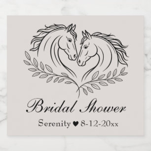 Elegante Westerne Horse Rustic Country Wedding Bier Etiket