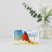 elegante westerne rode kardinaalvogel visitekaartje (Staand voorkant)