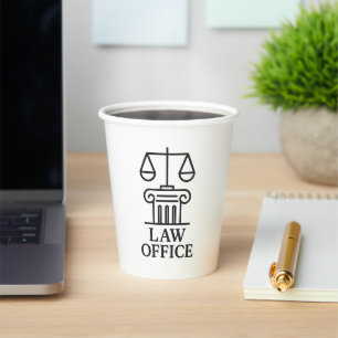 Elegante wet Kantoor Logo Papieren Bekers