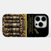 Elegante wetboeken versierd met gouden en zilveren Case-Mate iPhone case (Achterkant (horizontaal))