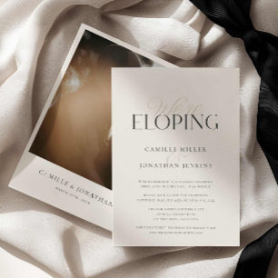 Elegante We've Elopement Foto Ontvangst Kaart