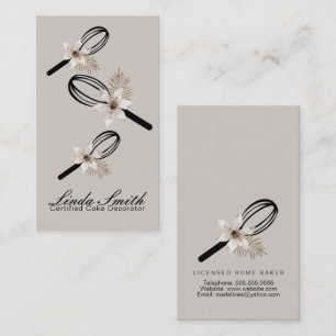 Elegante Whisk Witte Bloem Bakery Visitekaartje