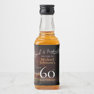 Elegante Whiskey Black Gold 60e Verjaardagsfeest Likeurfles Etiket