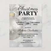 Élégante White Christmas Holiday Party Invitation (Devant)