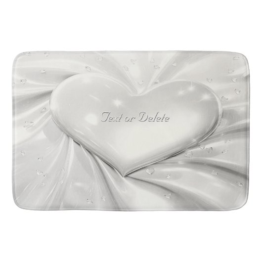 Elegante White Cream Heart Badmat (Voorkant)