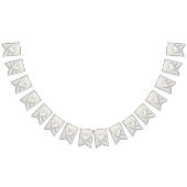 Elegante White Cream Heart Bunting Flag Vlaggetjes (Alle)