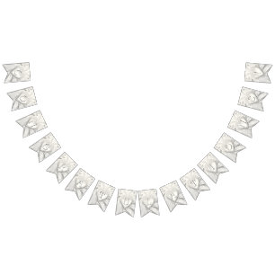 Elegante White Cream Heart Bunting Flag Vlaggetjes