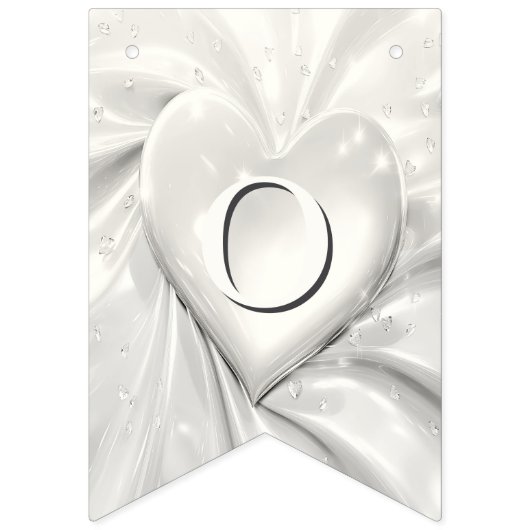 Elegante White Cream Heart Bunting Flag Vlaggetjes (Tweede vlag)