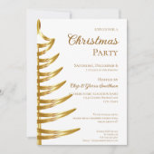 Elégante White & Gold Christmas Party Invitation (Devant)