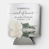 Elegante White Rose Maid of Honor bruiloft Blikjeskoeler (Voorkant)