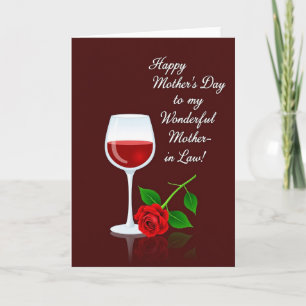Elegante wijn Moederdag ontwerpkaart Kaart