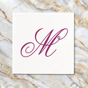 Elegante wijn monogram initiaal servet