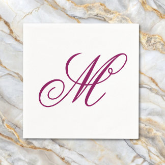 Elegante wijn monogram initiaal servet
