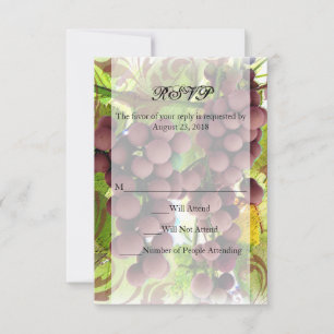 Elegante Wijngaard Paarse Druiven Trouw Kleine RSV RSVP Kaartje