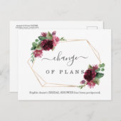 Elegante wijziging van plannen Bruidsuitnodiging u Briefkaart (Voorkant / Achterkant)