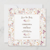 Elegante Wildbloemen Boho Save the Date (Voorkant)