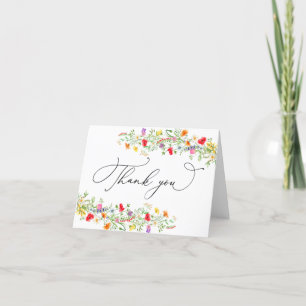 Elegante wilde bloem bedankkaart