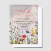 Elegante wilde bloem bloeiende tuin bruiloft vellum uitnodigingen (Offset)