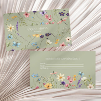 Elegante Wilde Bloem Bloemen Bloemstuk Aangepast Afsprakenkaartje