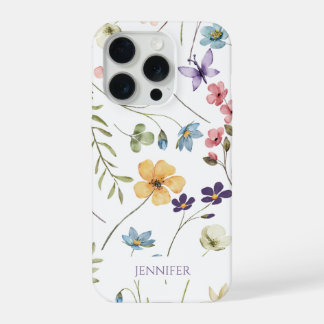 Elegante Wilde Bloem Bloemen Bloemstuk Aangepast iPhone 15 Pro Hoesje