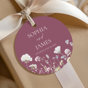 Elegante Wilde Bloem Bloemen Bruiloft Bedankjes Labels