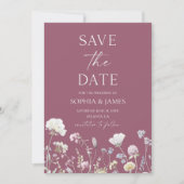 Elegante Wilde Bloem Bloemen Bruiloft Save The Date (Voorkant)