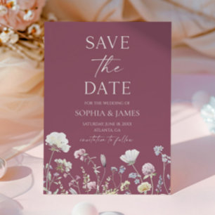 Elegante Wilde Bloem Bloemen Bruiloft Save The Date