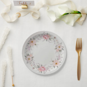 Elegante wilde bloem Bloemmotief zomer bruiloft Papieren Bordje