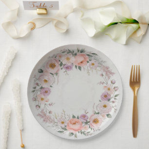 Elegante wilde bloem Bloemmotief zomer bruiloft Papieren Bordje