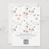 Elegante Wilde Bloem Bloemrijke QR Code Bruiloft Kaart (Achterkant)