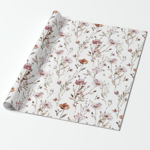 Elegante wilde bloem Boho inpakpapier
