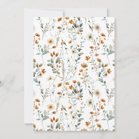 Elegante wilde bloem boho verjaardag bedankkaart (Achterkant)