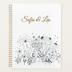 Elegante Wilde Bloem Botanische Trouwplanner Planner