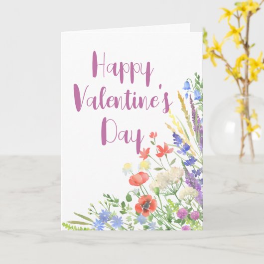 Elegante Wilde Bloem Botanische Valentijn Vakantie Kaart (Gele Bloem)