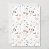 Elegante Wilde Bloem Bruiloft Kaart (Achterkant)