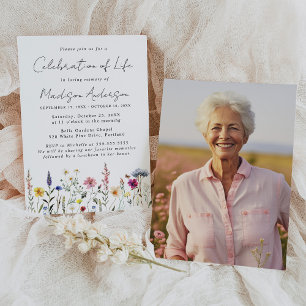 Elegante Wilde Bloem Foto Levensviering Kaart