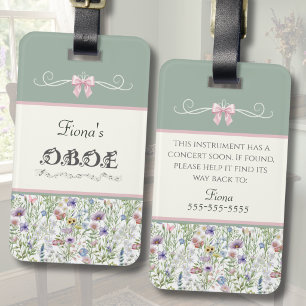 Elegante Wilde Bloem Hobo Instrumentenhoes Label Bagagelabel